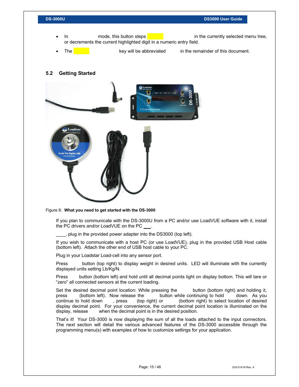 Loadstar Sensors DS-3000 Digital Load Cell Display & Controller User Manual | Page 15 / 48