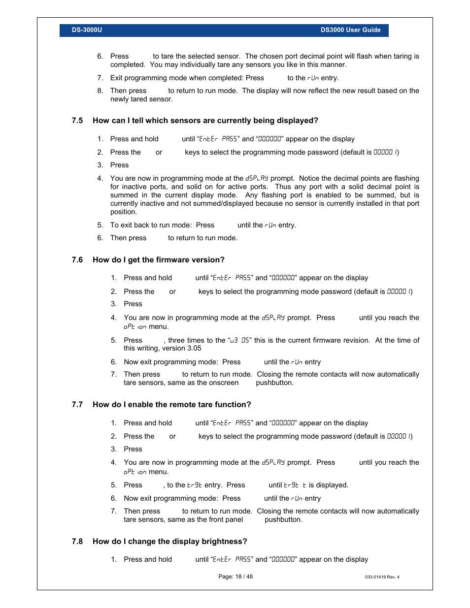 Loadstar Sensors DS-3000 Digital Load Cell Display & Controller User Manual | Page 18 / 48