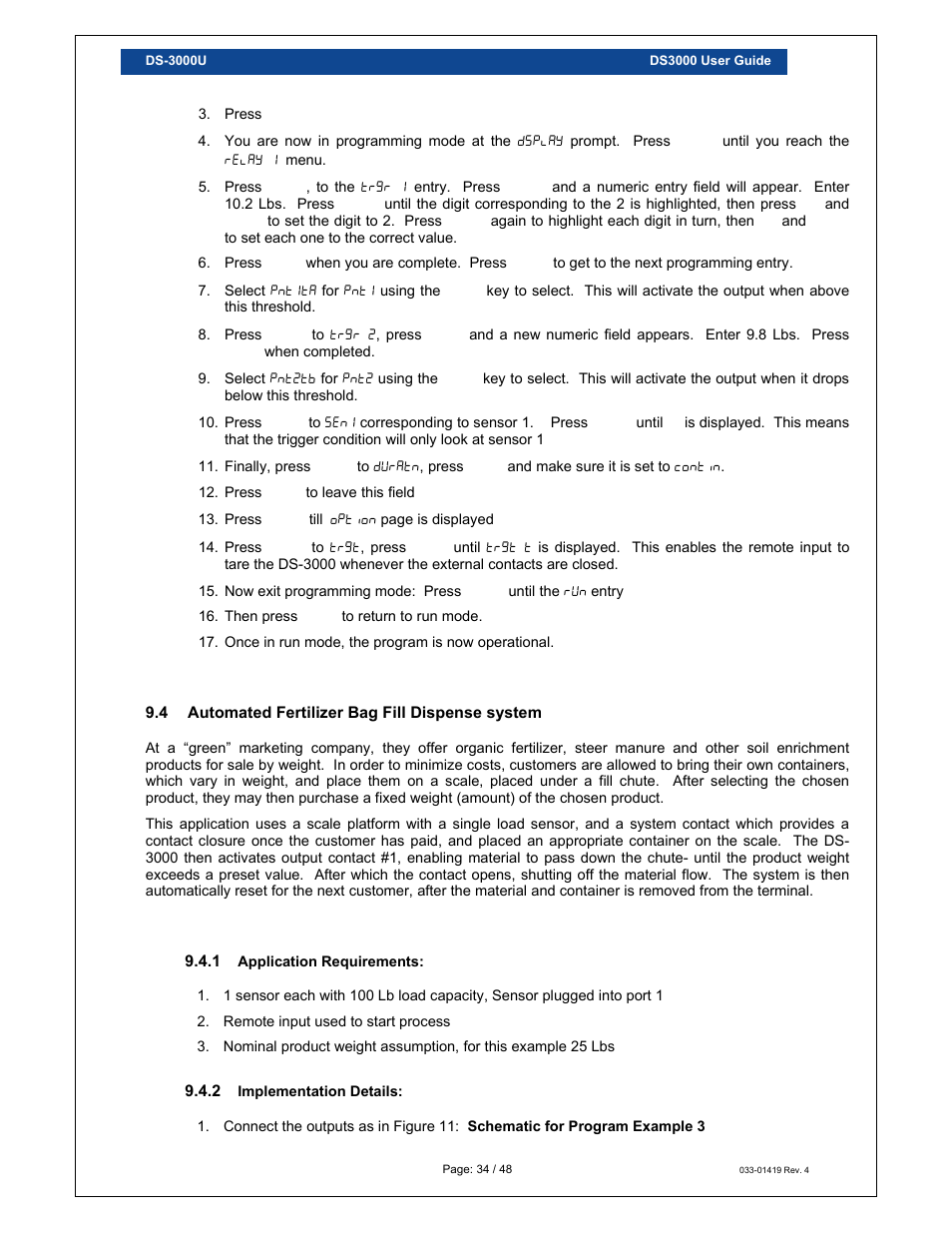 Loadstar Sensors DS-3000 Digital Load Cell Display & Controller User Manual | Page 34 / 48