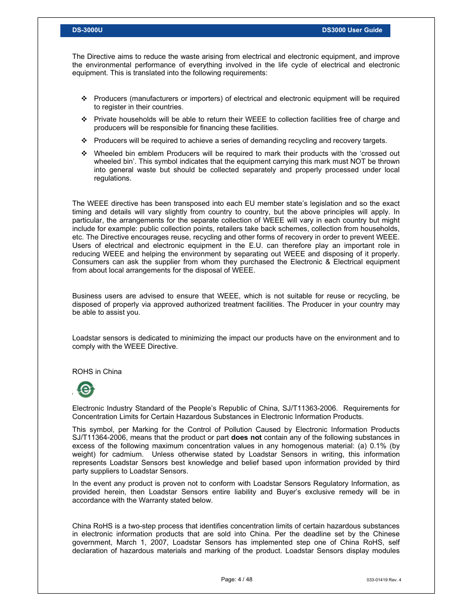 Loadstar Sensors DS-3000 Digital Load Cell Display & Controller User Manual | Page 4 / 48