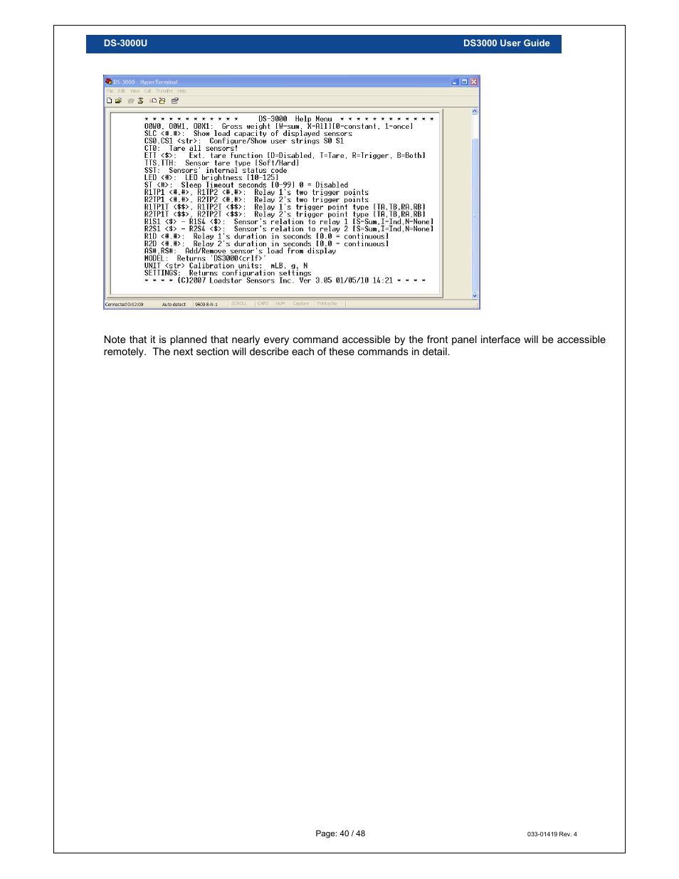 Loadstar Sensors DS-3000 Digital Load Cell Display & Controller User Manual | Page 40 / 48