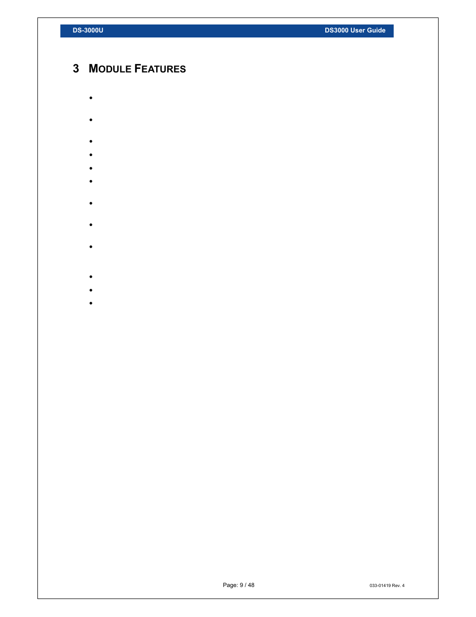 Odule, Eatures | Loadstar Sensors DS-3000 Digital Load Cell Display & Controller User Manual | Page 9 / 48