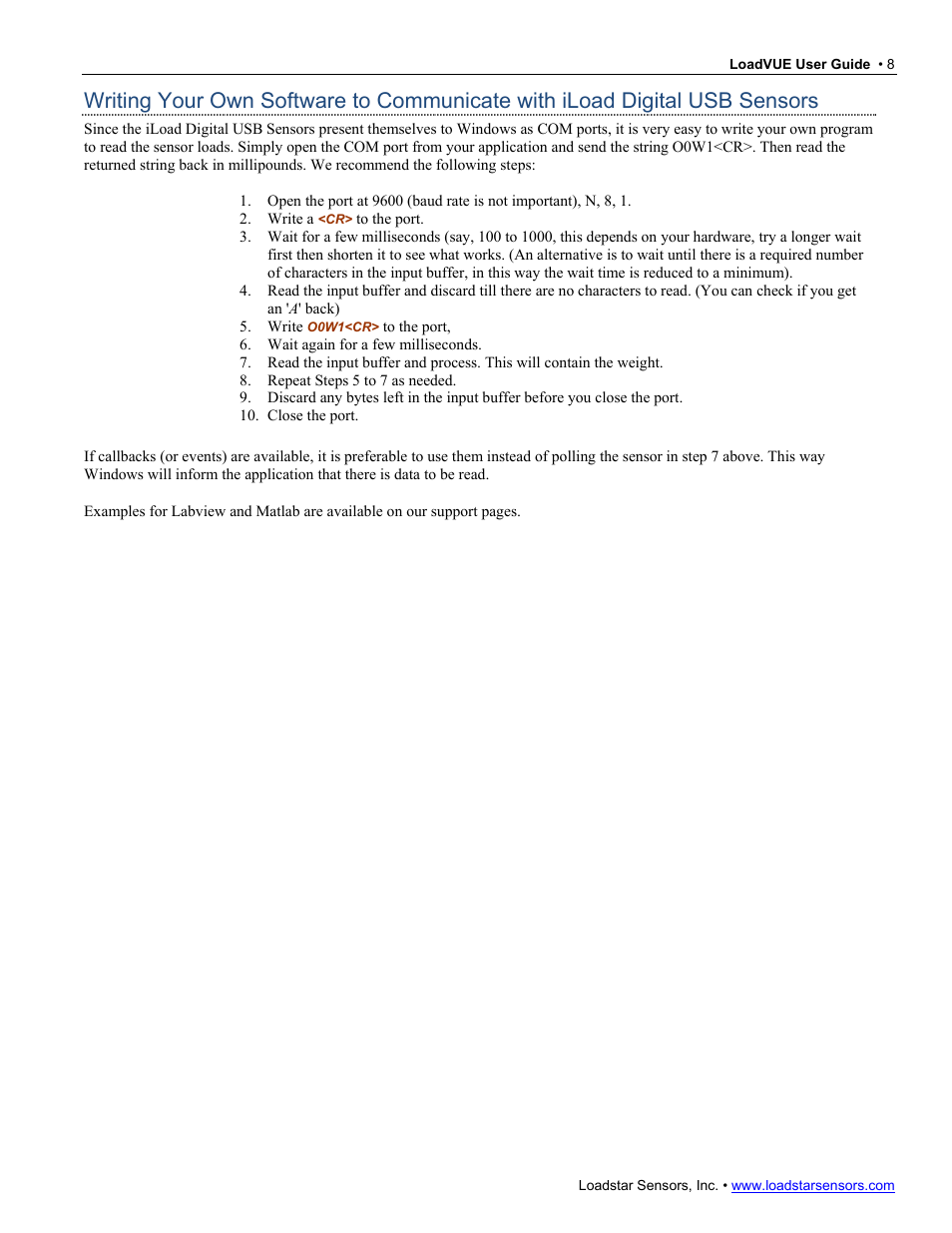 Loadstar Sensors LV-100 User Manual | Page 9 / 9