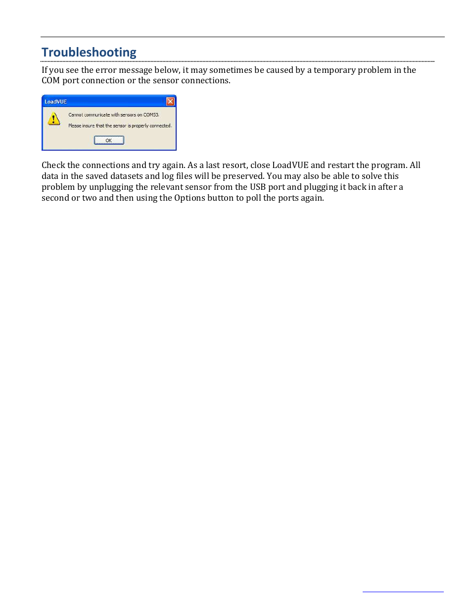 Troubleshooting | Loadstar Sensors LoadVUE (LV-400,LV-1000,LV-4000,LV-7000) Load Cell User Manual | Page 11 / 32