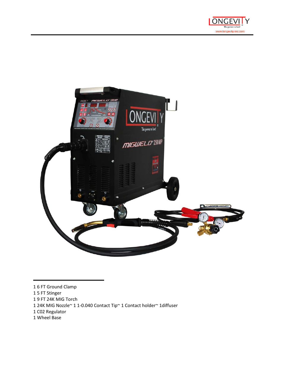 What’s included | Longevity MIGWELD 250 MP User Manual | Page 8 / 53