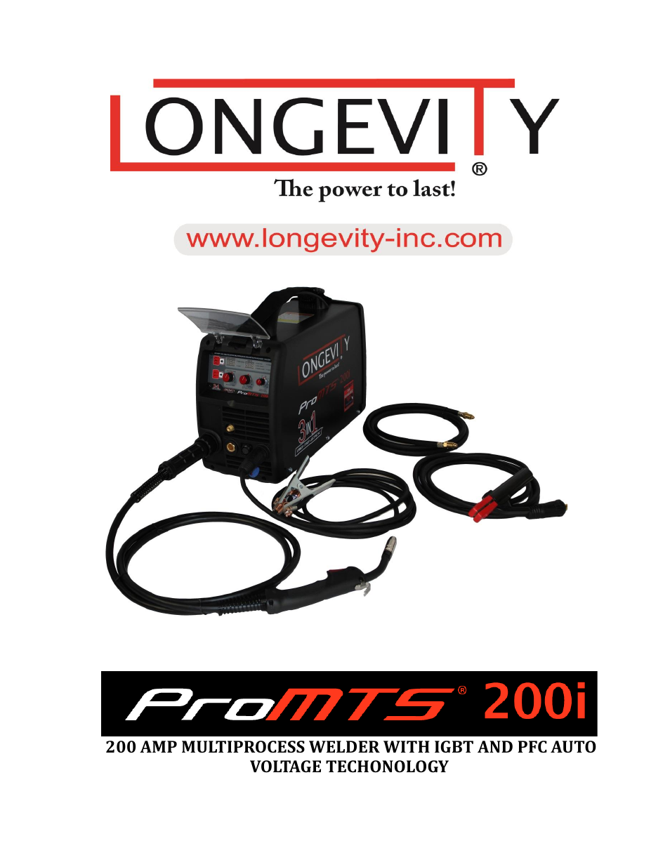 Longevity PROMTS 200i User Manual | 25 pages