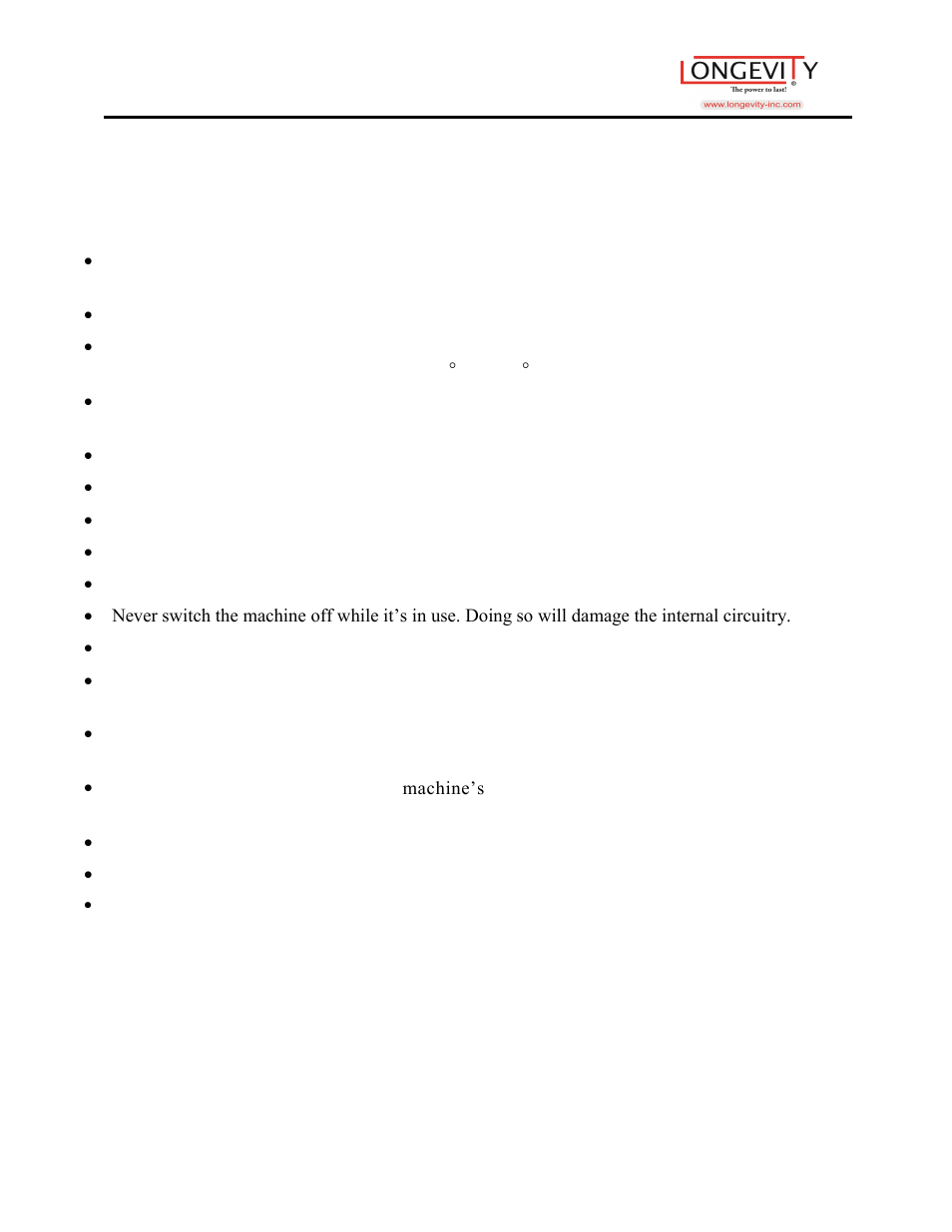 Safety tips | Longevity PROMTS 200i User Manual | Page 6 / 25