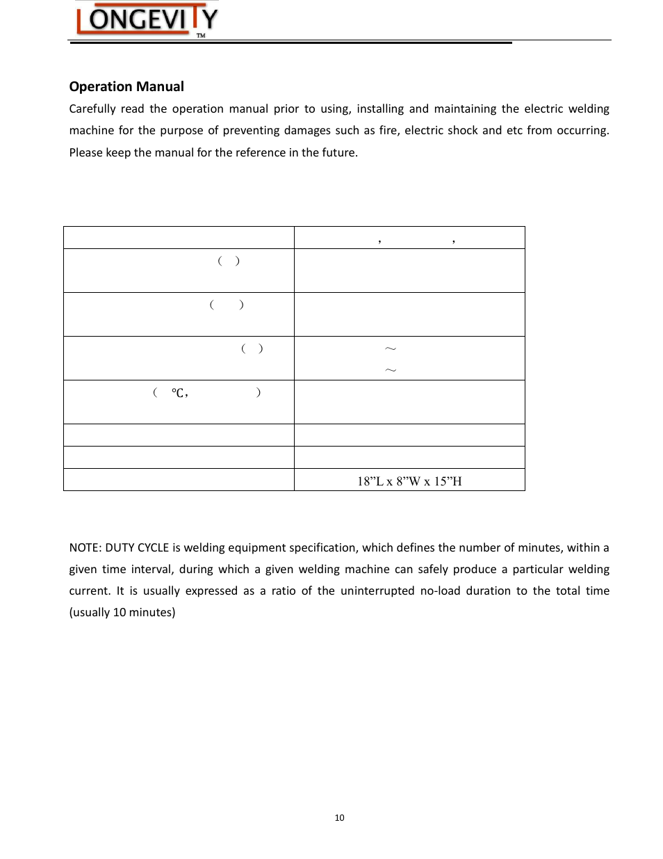 Longevity FORCECUT 42i User Manual | Page 10 / 21