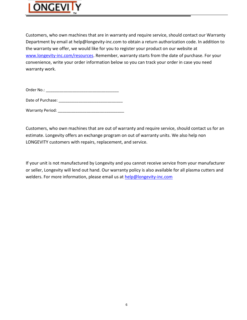 Longevity FORCECUT 42i User Manual | Page 6 / 21