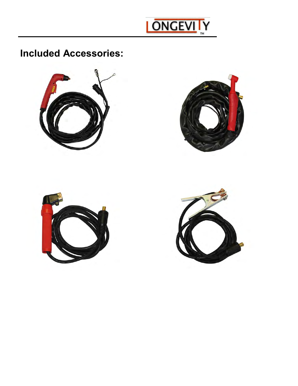 Included accessories | Longevity WeldAll 160PI/200PI/250PI User Manual | Page 11 / 49