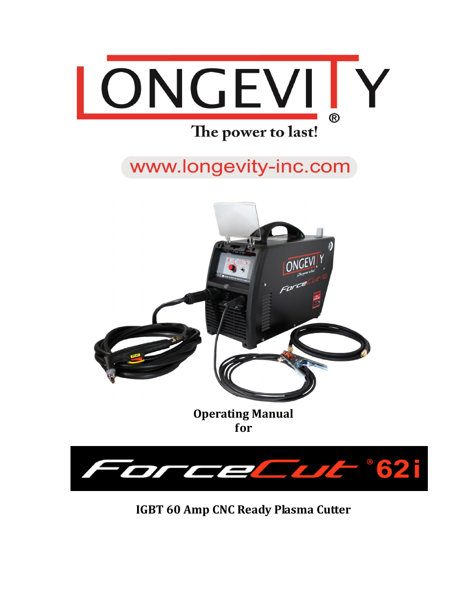 Longevity FORCECUT 62i User Manual | 18 pages