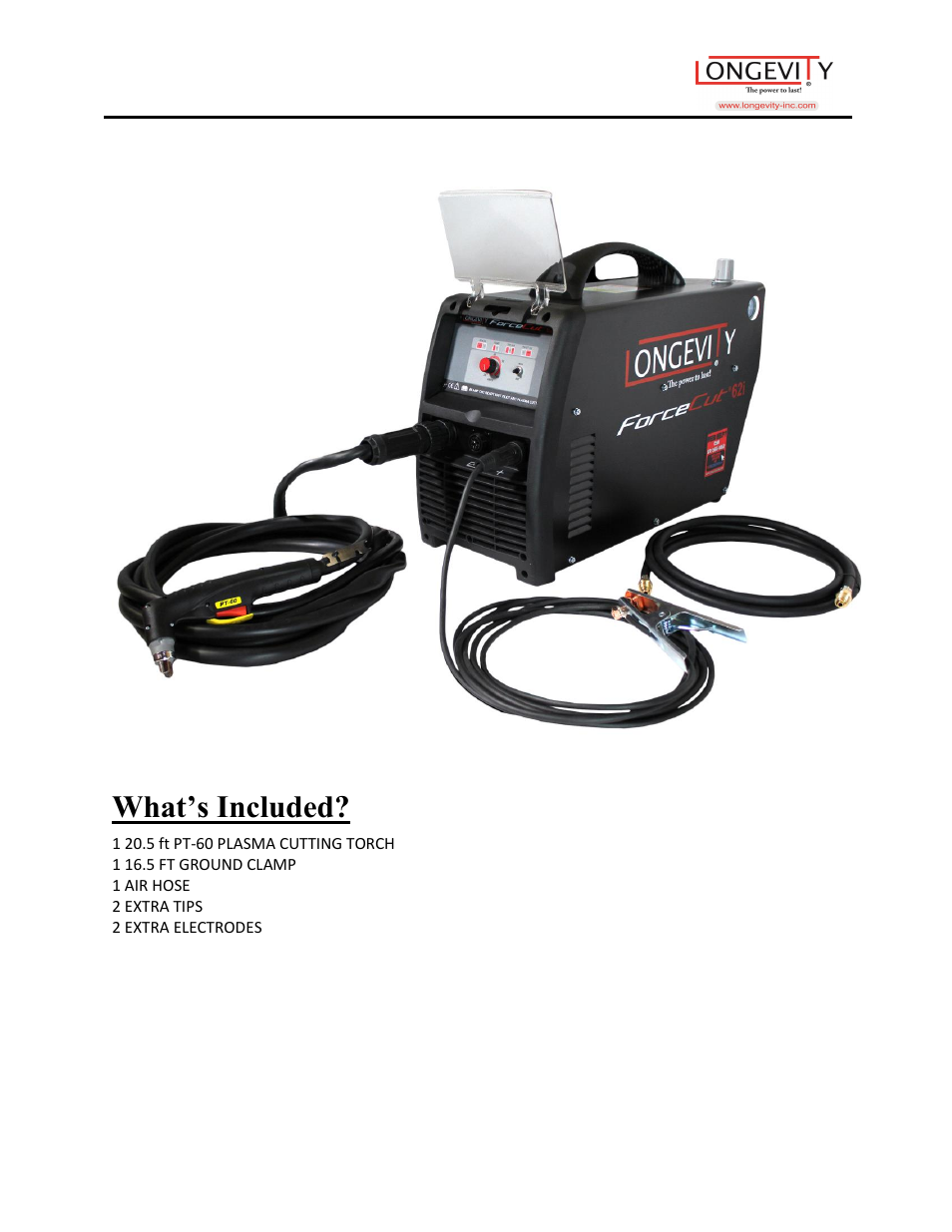 What’s included | Longevity FORCECUT 62i User Manual | Page 8 / 18