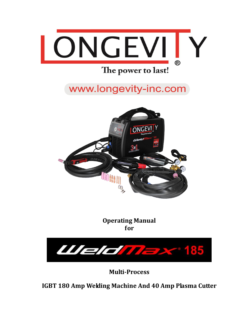 Longevity WELDMAX 185 User Manual | 28 pages