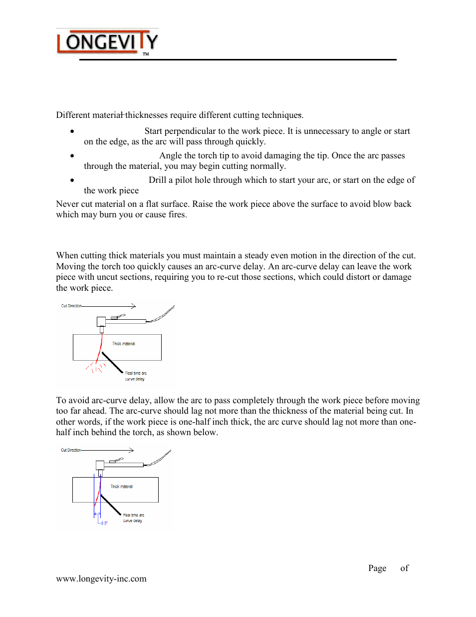 Cutting methods | Longevity FORCECUT 50D User Manual | Page 21 / 30