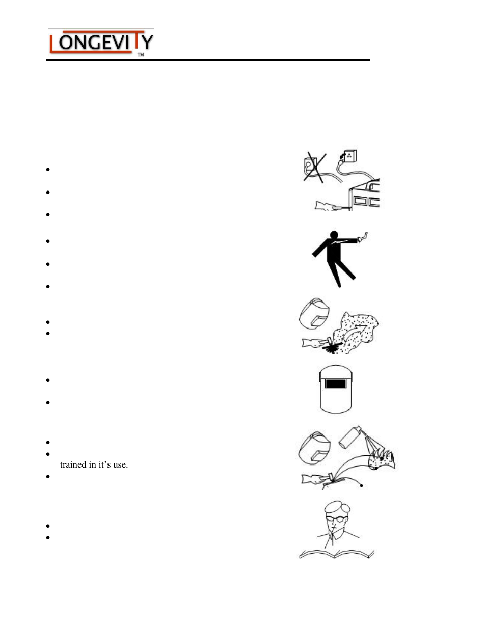 Warning | Longevity FORCECUT 60i User Manual | Page 8 / 34