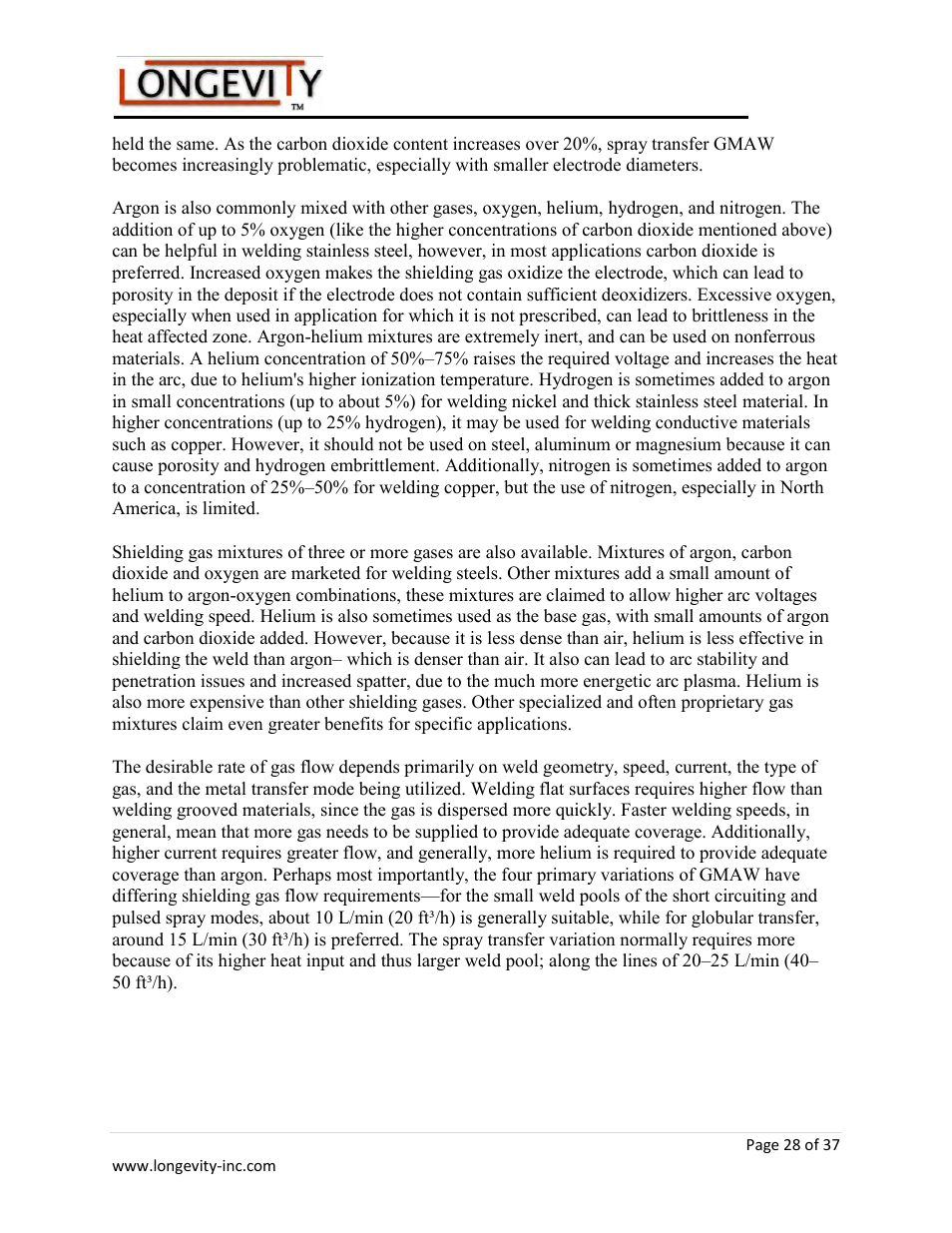 Longevity ARCMATE 205 User Manual | Page 29 / 39