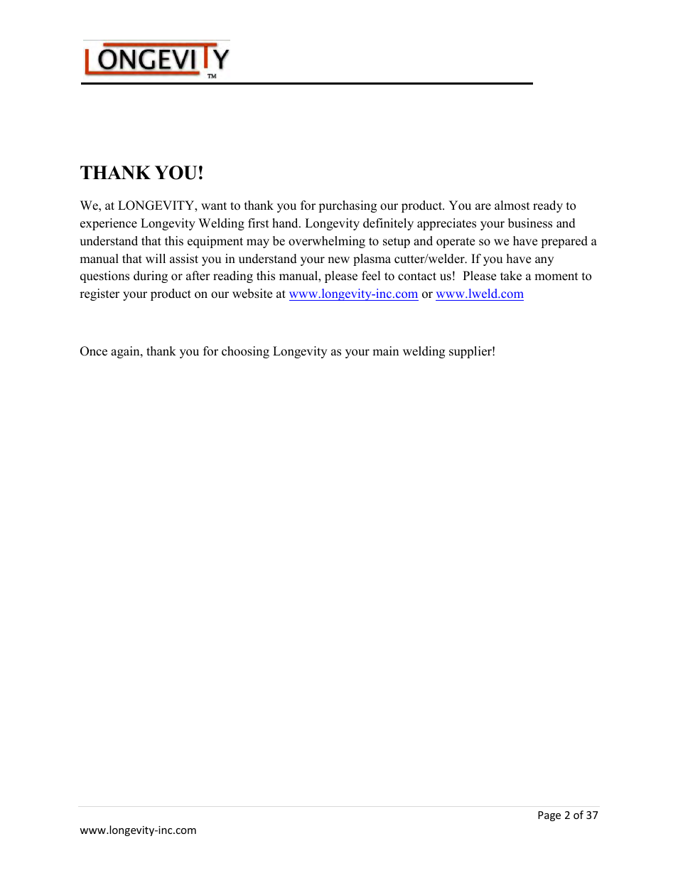 Longevity ARCMATE 205 User Manual | Page 3 / 39