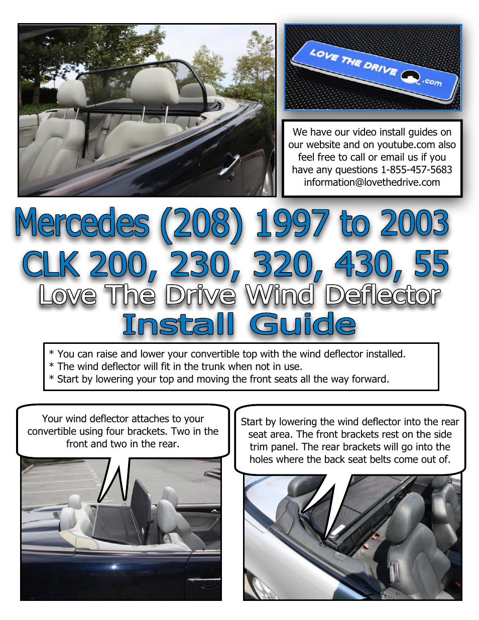 Love The Drive Mercedes CLK 200, 230, 320, 430 & 55 1997 to 2003 User Manual | 2 pages