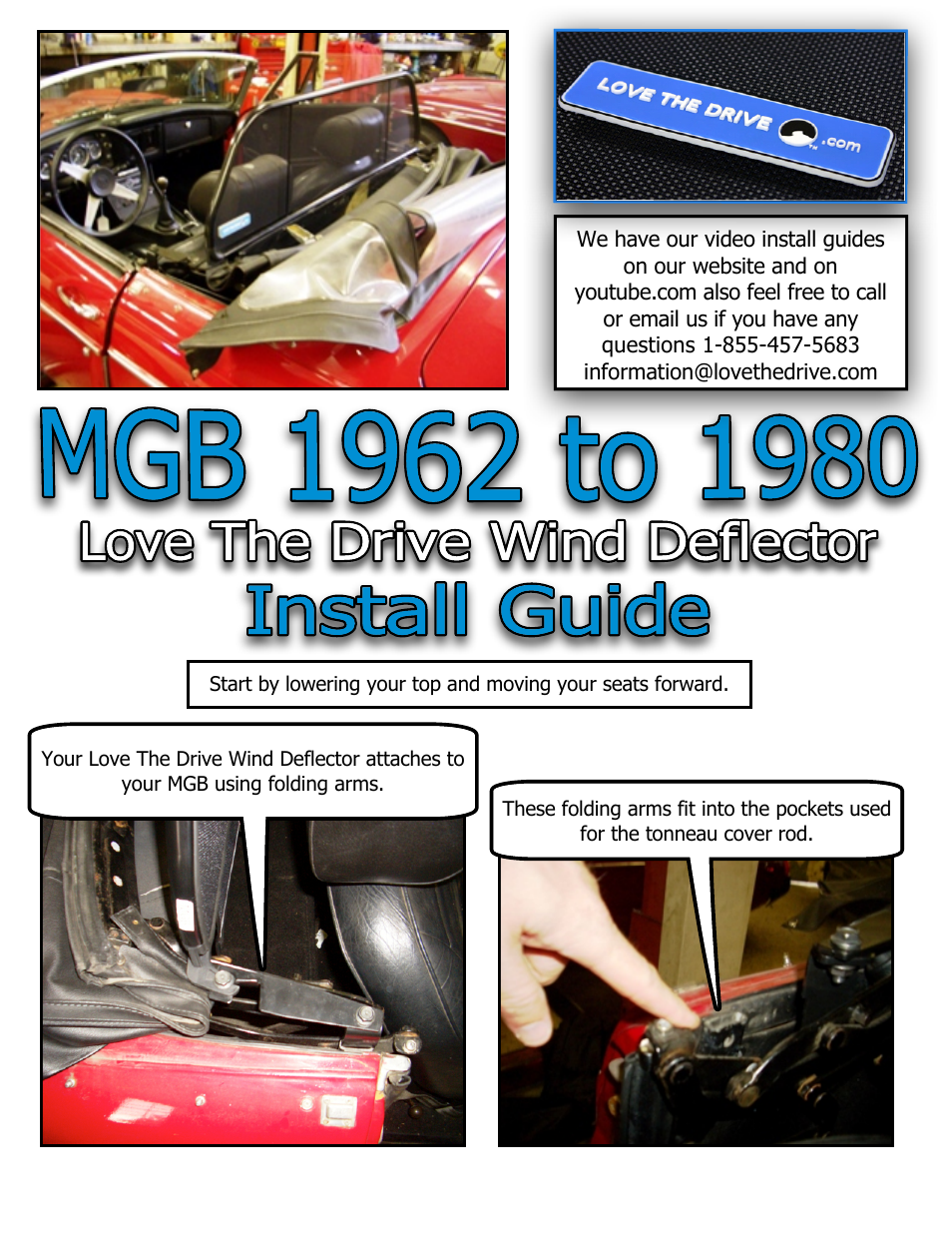 Love The Drive MGB Wind Deflector 1962 to 1980 User Manual | 2 pages