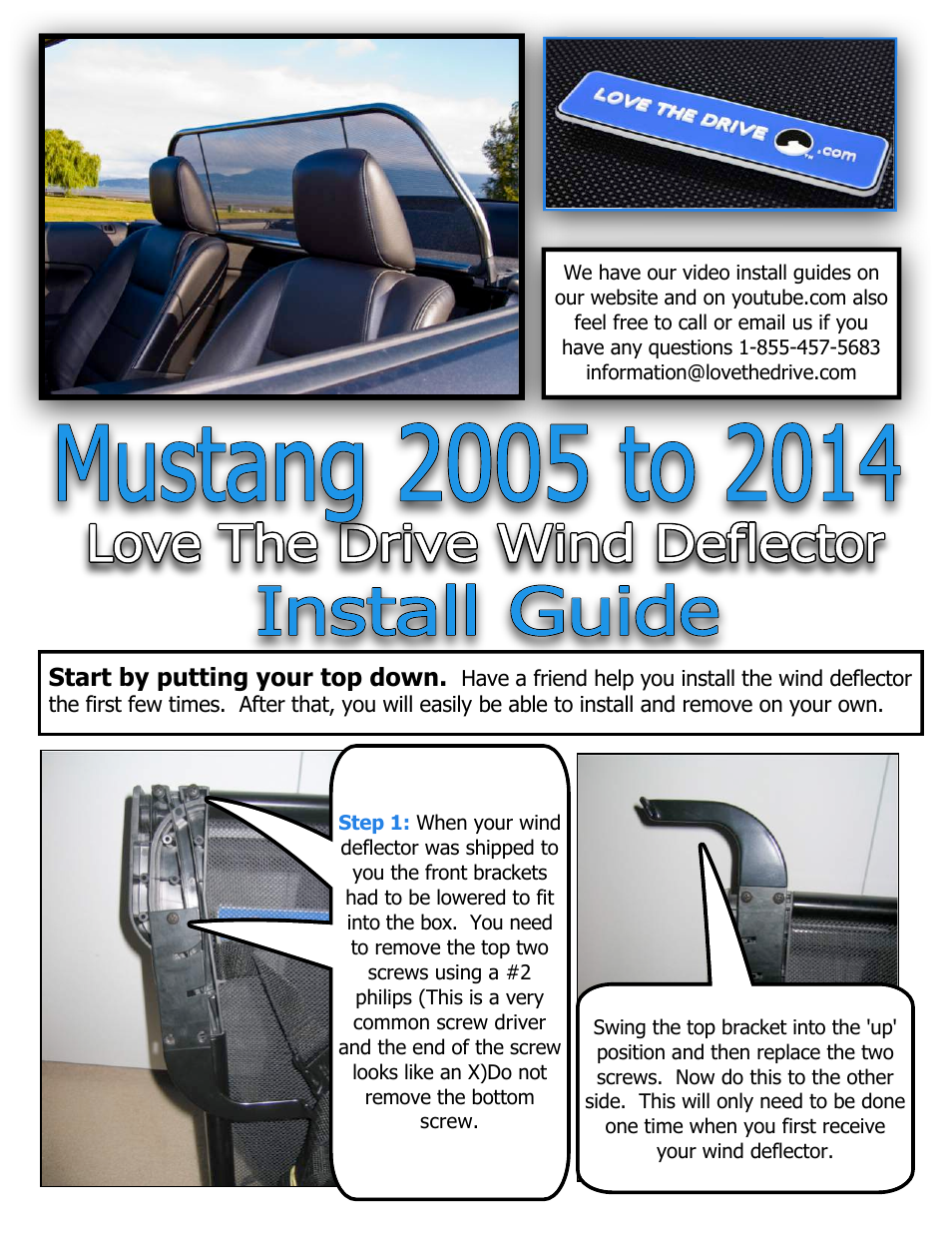 Love The Drive Mustang Wind Deflector 2005 to 2014 User Manual | 4 pages