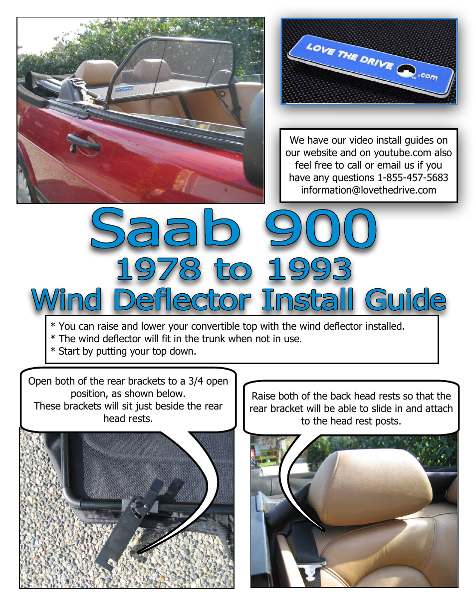 Love The Drive Saab 900 Wind Deflector 1987 to 1993 User Manual | 2 pages