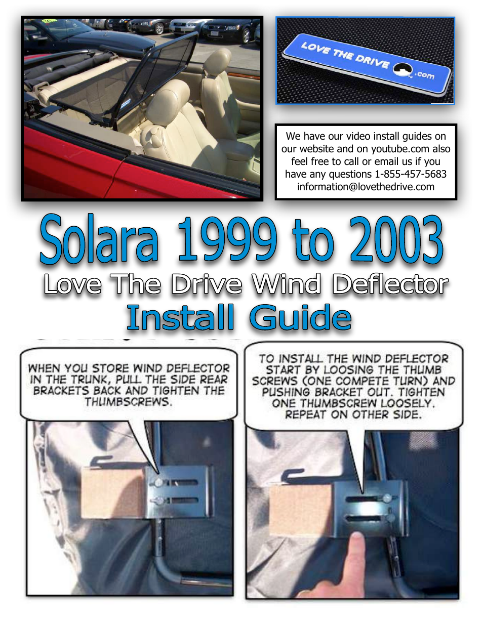 Love The Drive Solara Wind Deflector 1999 to 2003 User Manual | 2 pages