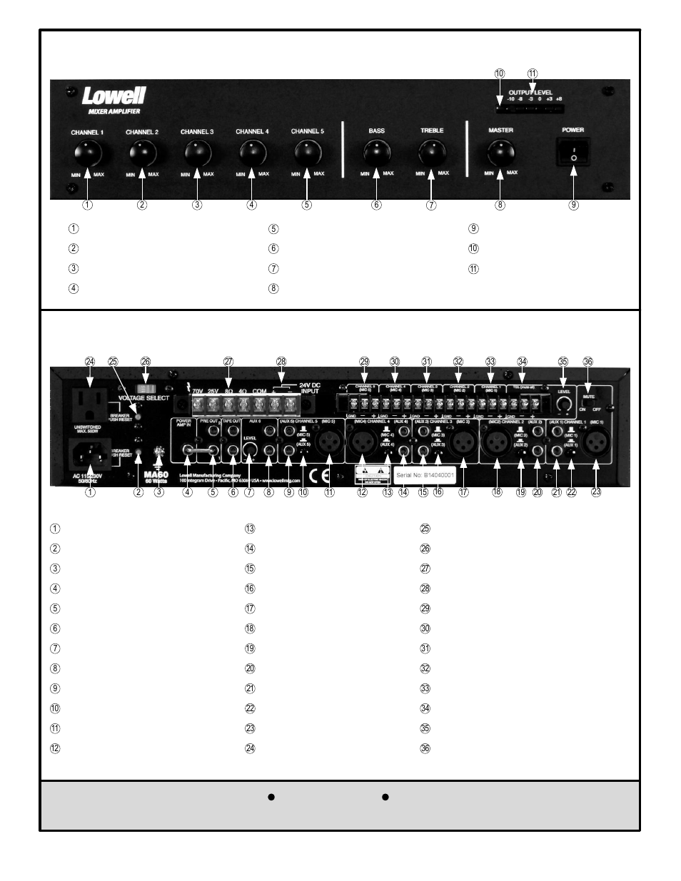 Lowell manufacturing company | Lowell MA250 User Manual | Page 4 / 12