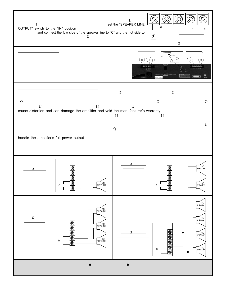 Lowell manufacturing company, Speaker system connections | Lowell PA250 User Manual | Page 6 / 8