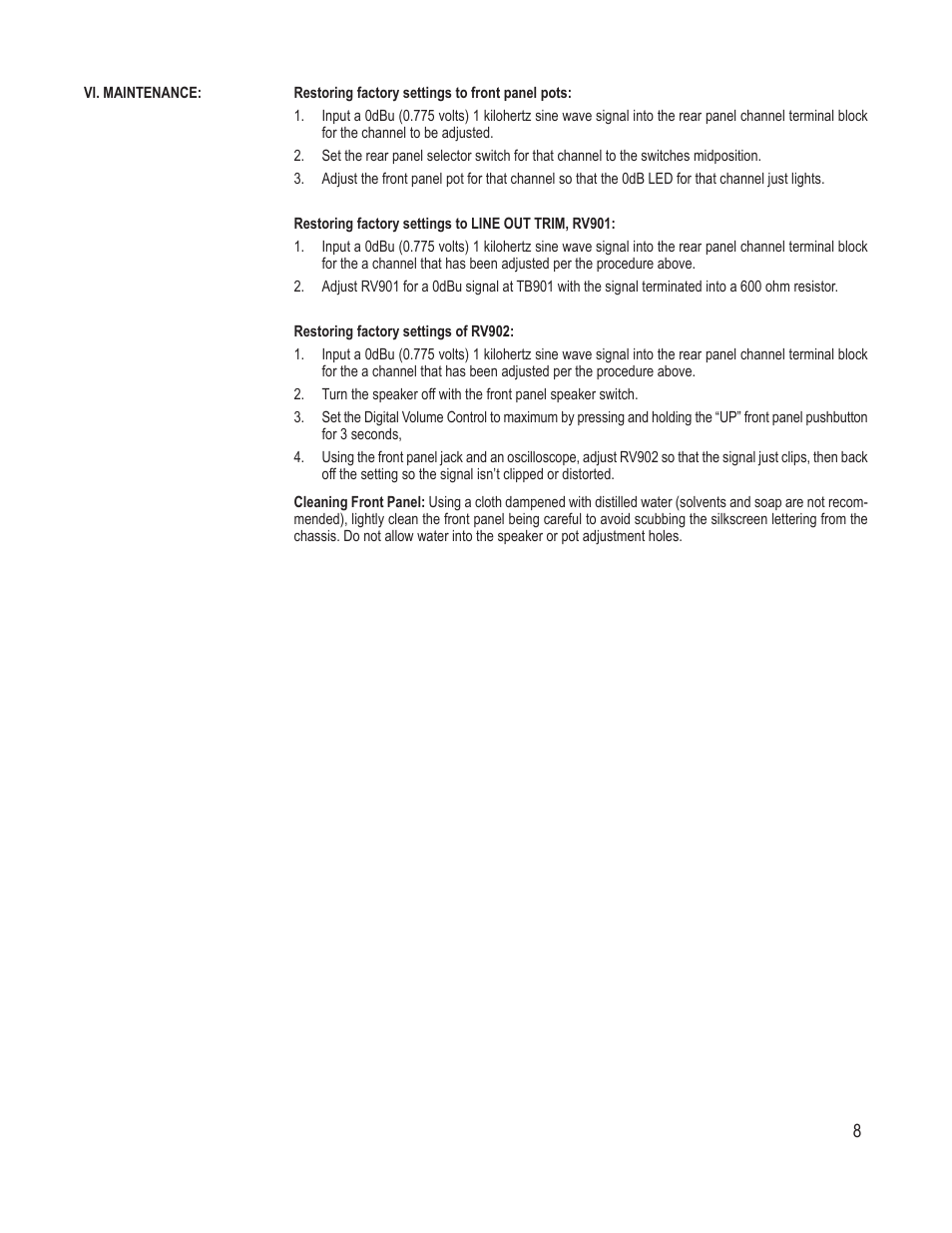 Lowell MP16 User Manual | Page 9 / 9