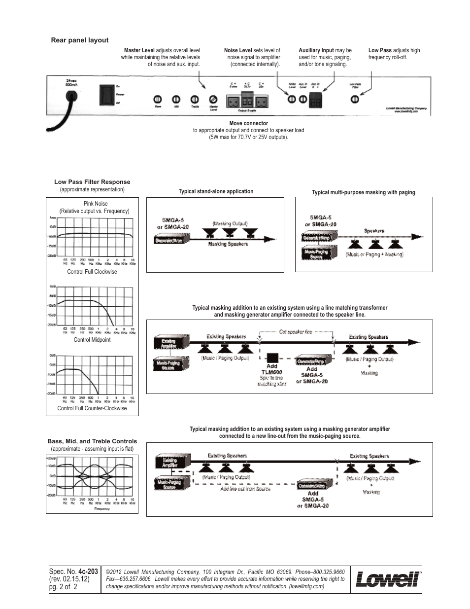 Lowell SMGA-5 User Manual | Page 2 / 2