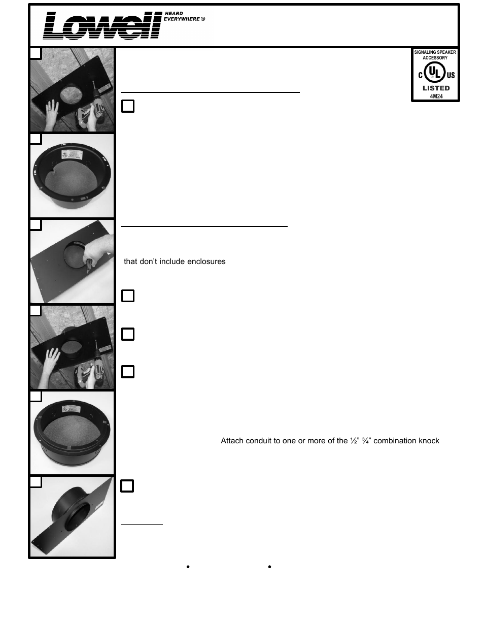 Lowell ES6RIB User Manual | 1 page