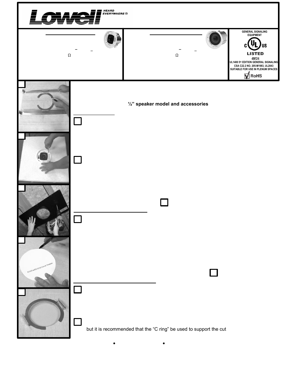 Lowell ES4T User Manual | 2 pages