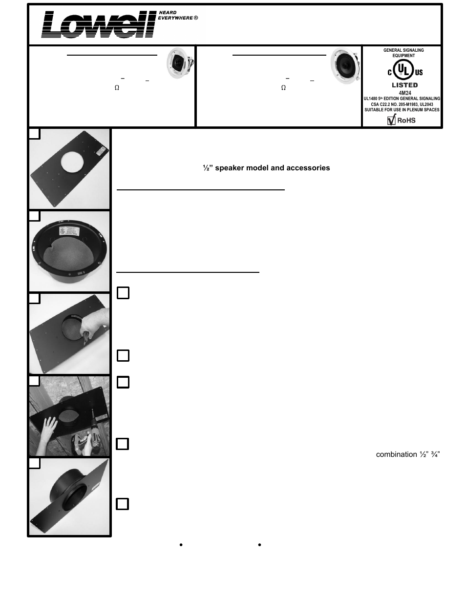 Lowell ES4T-LE User Manual | 2 pages