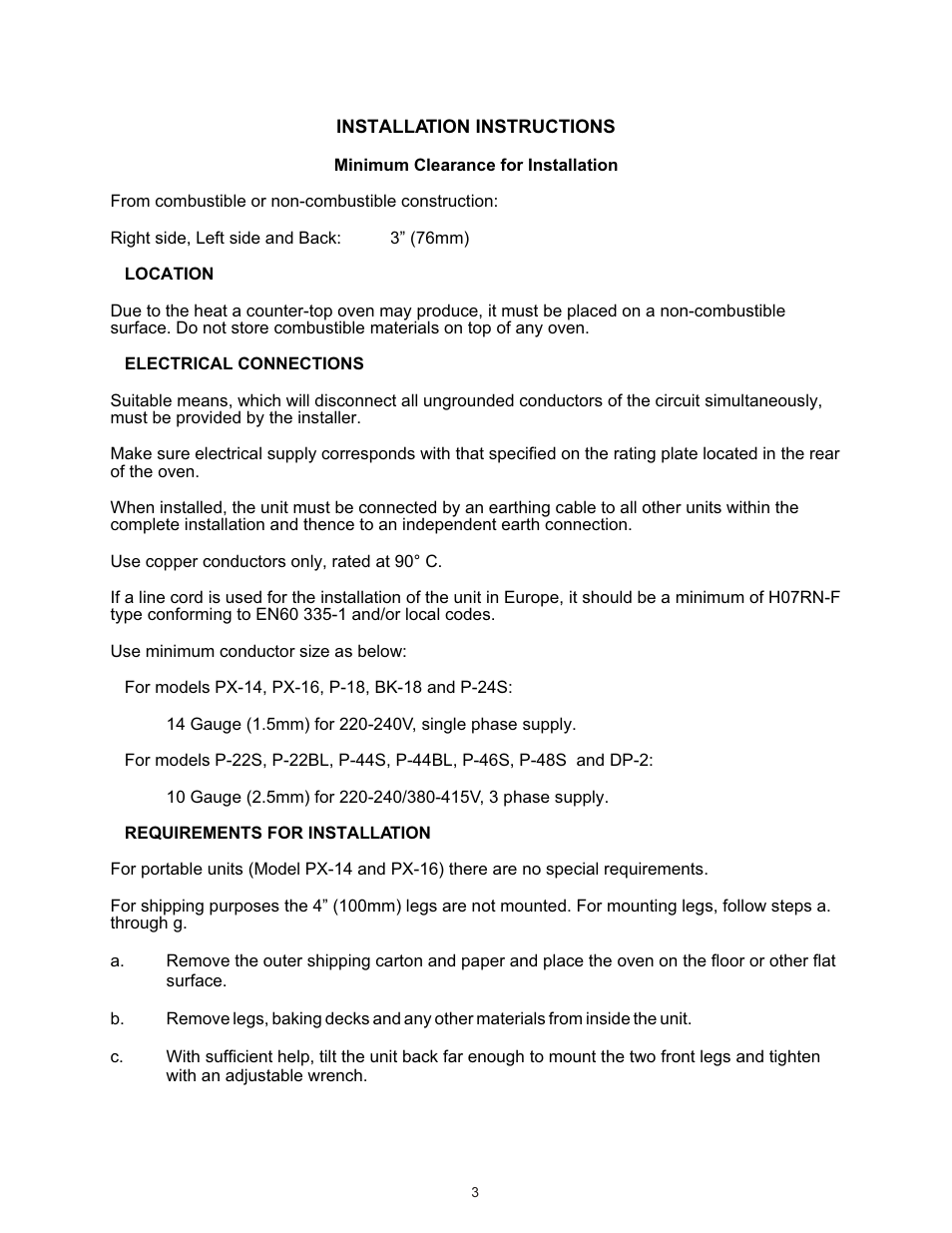 Bakers Pride P-22S User Manual | Page 3 / 12