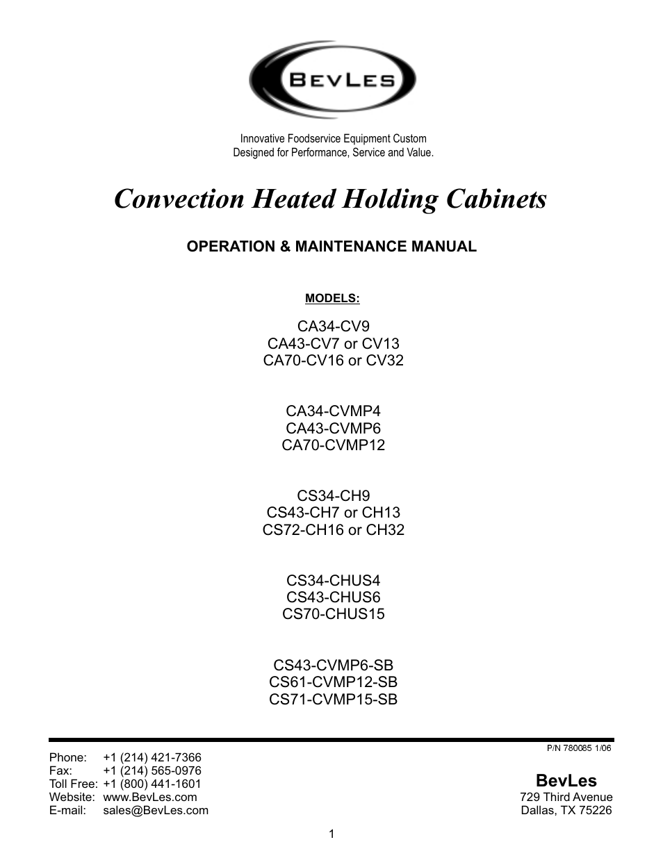 BevLes CA34-CV9 User Manual | 32 pages