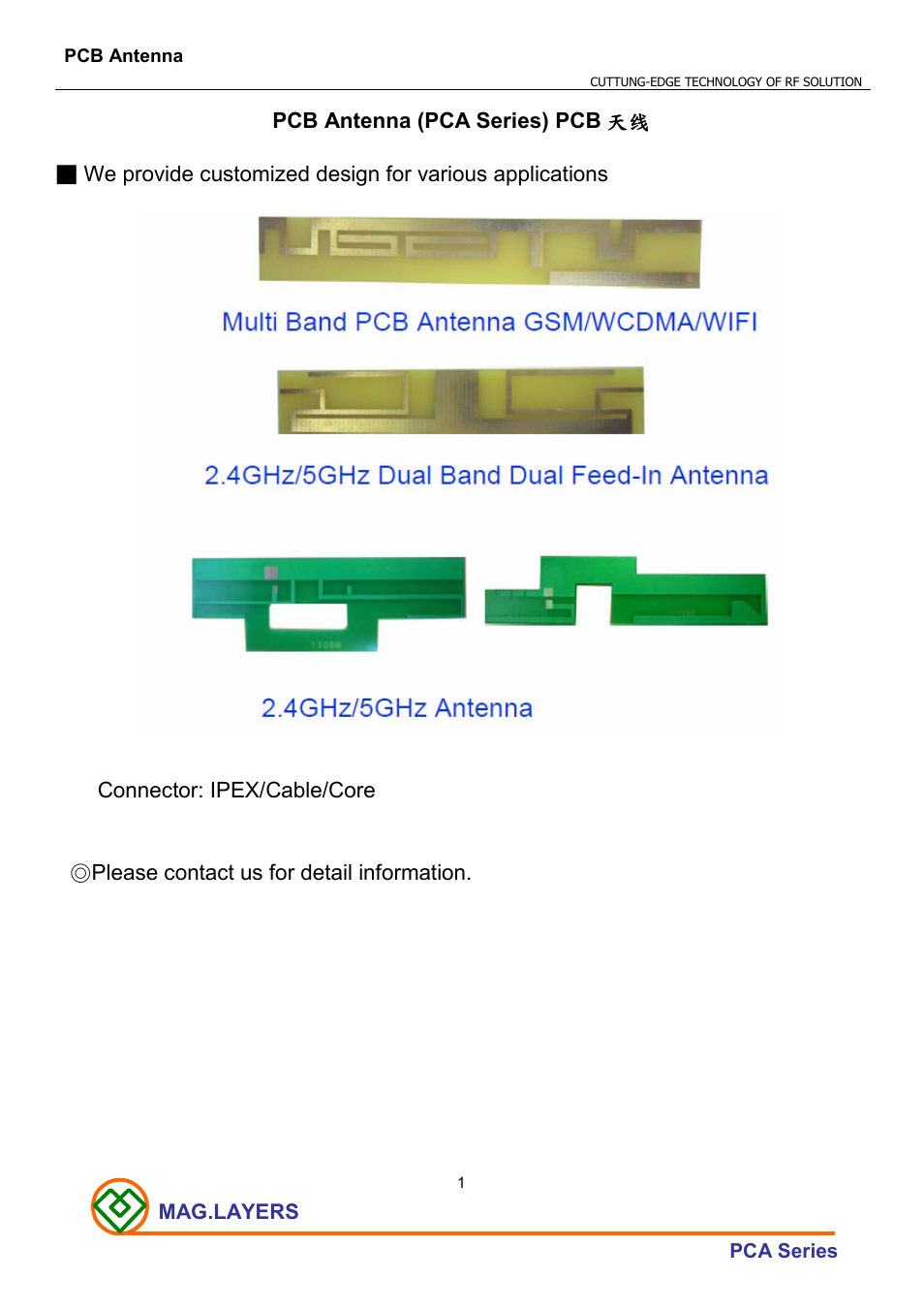 Mag Layers USA PCB Antenna User Manual | 1 page