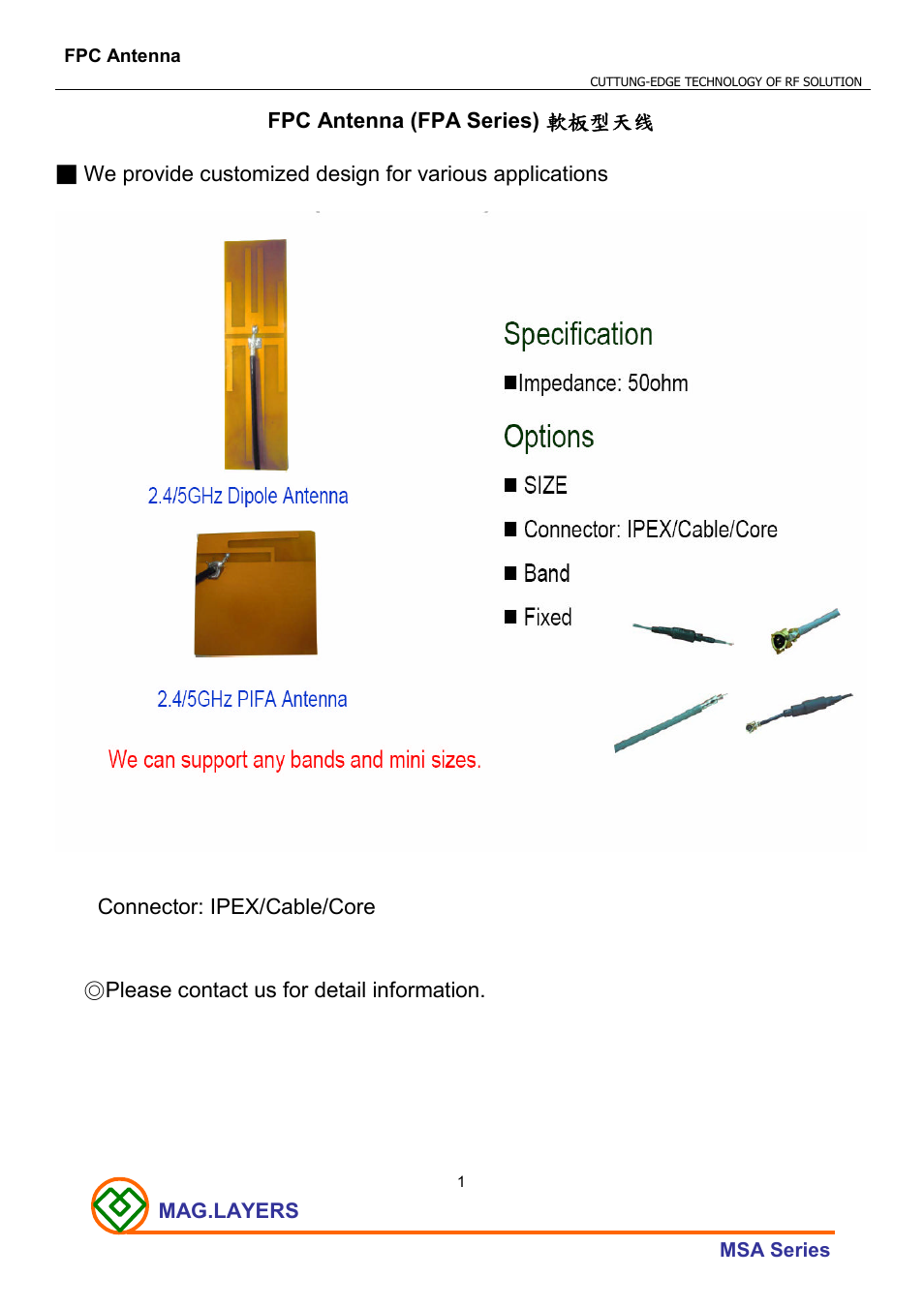 Mag Layers USA FPC Antenna User Manual | 1 page