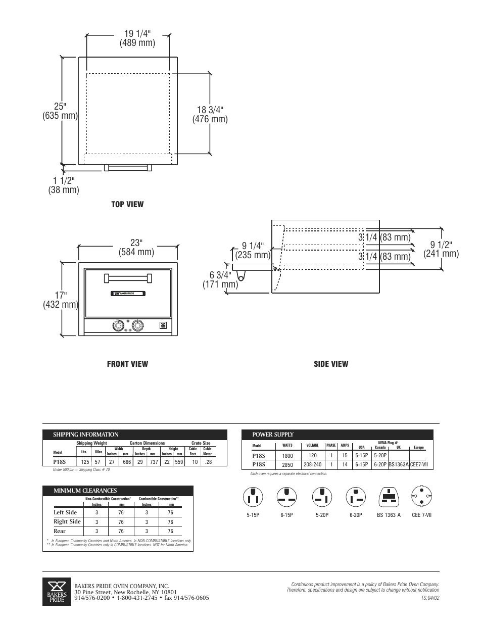 Bakers Pride P18S User Manual | Page 2 / 2