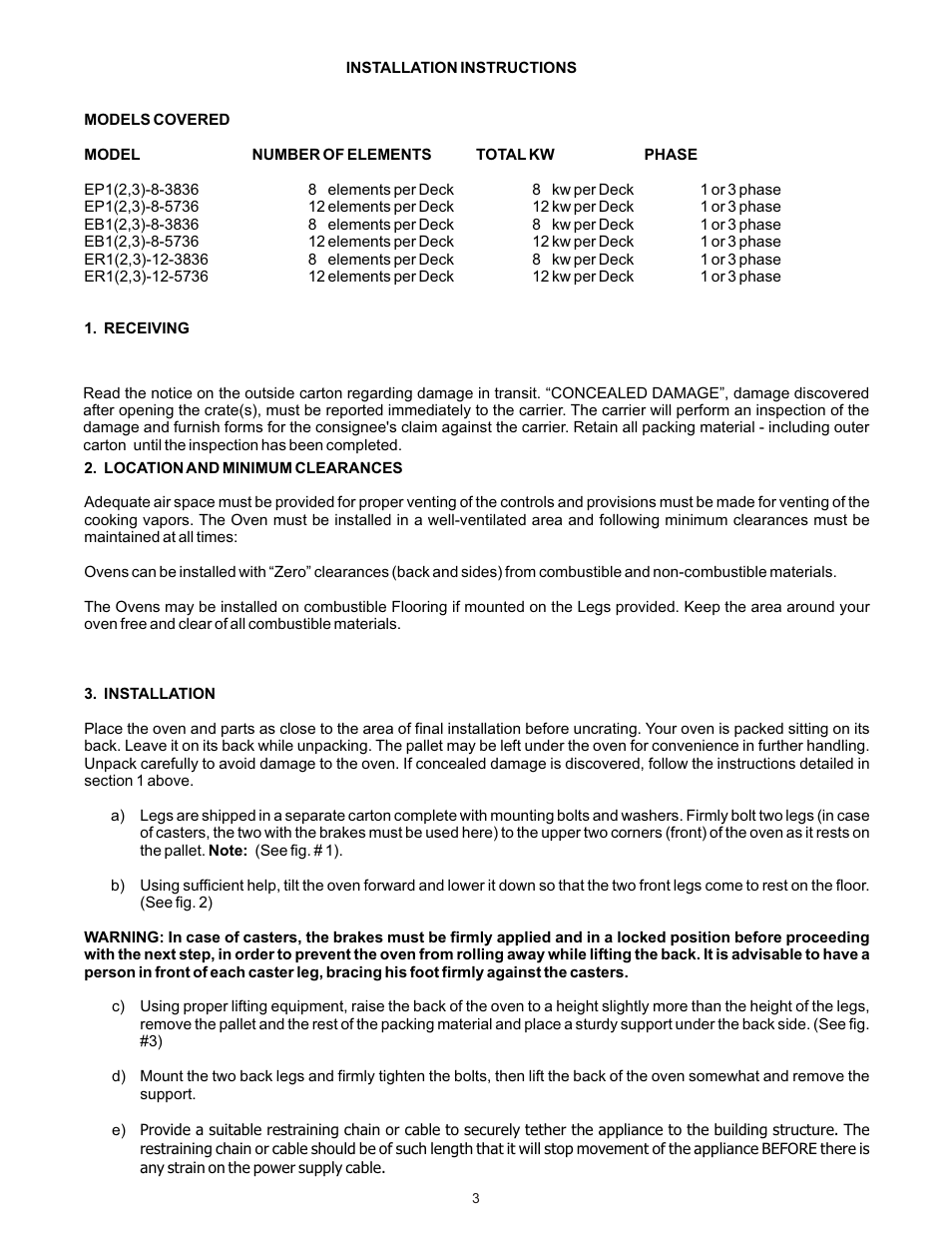 Bakers Pride ER User Manual | Page 3 / 16