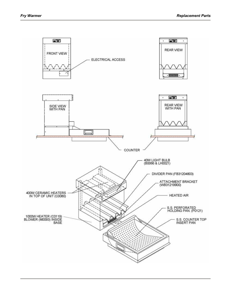 Fw-15 cuf (bottom breather) | Bakers Pride Fry Warmer FW-12T User Manual | Page 18 / 36