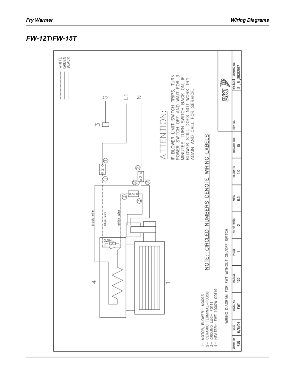 Fw-12t/fw-15t | Bakers Pride Fry Warmer FW-12T User Manual | Page 30 / 36