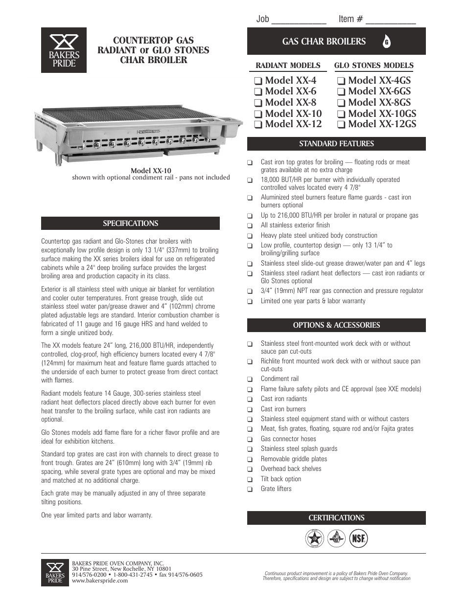 Bakers Pride Glo Stones XX-8GS User Manual | 2 pages