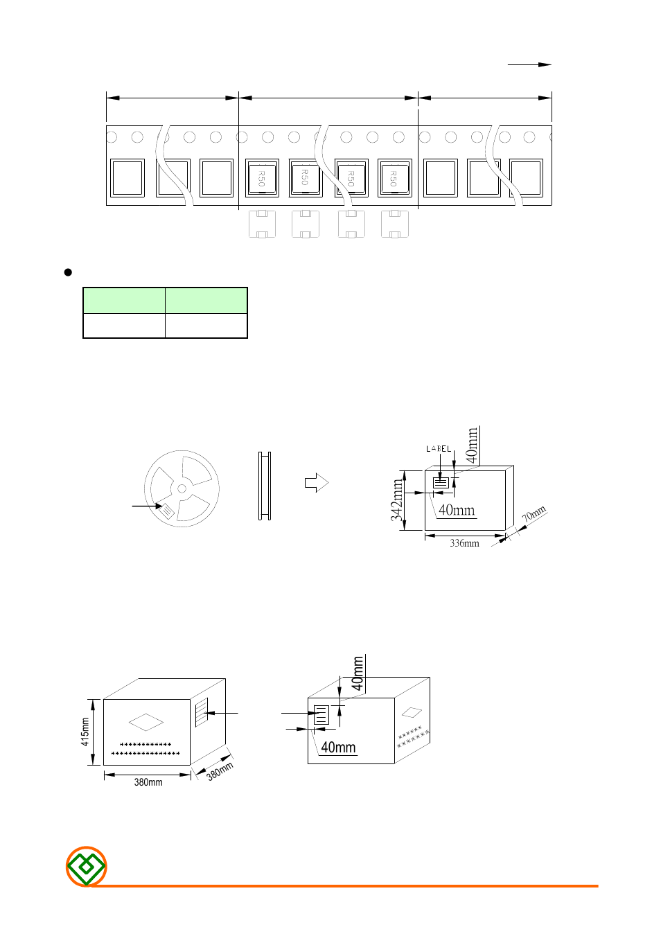 Carton: middle packaging : 3 reel /box, External packaging : 5 box / carton, 40mm 4 0 m m | Mag Layers USA MHD-07EZPSERIES-XC User Manual | Page 5 / 5