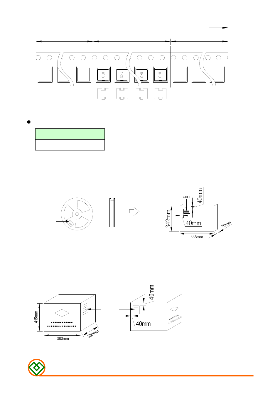 Carton: middle packaging : 3 reel /box, External packaging : 5 box / carton, 40mm 4 0 m m | Mag Layers USA MMD-04AB-SERIES-V1 User Manual | Page 5 / 5