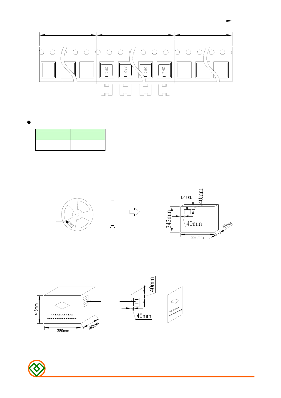 Carton: middle packaging : 3 reel /box, External packaging : 5 box / carton, 40mm 4 0 m m | Mag Layers USA MMD-06CZ-SERIES-V1 User Manual | Page 6 / 6