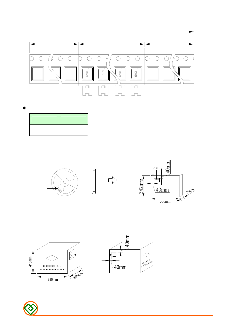 Carton: middle packaging : 2 reel /box, External packaging : 5 box / carton, 40mm 4 0 m m | Mag Layers USA MMD-12CE-SERIES-V1 User Manual | Page 6 / 6