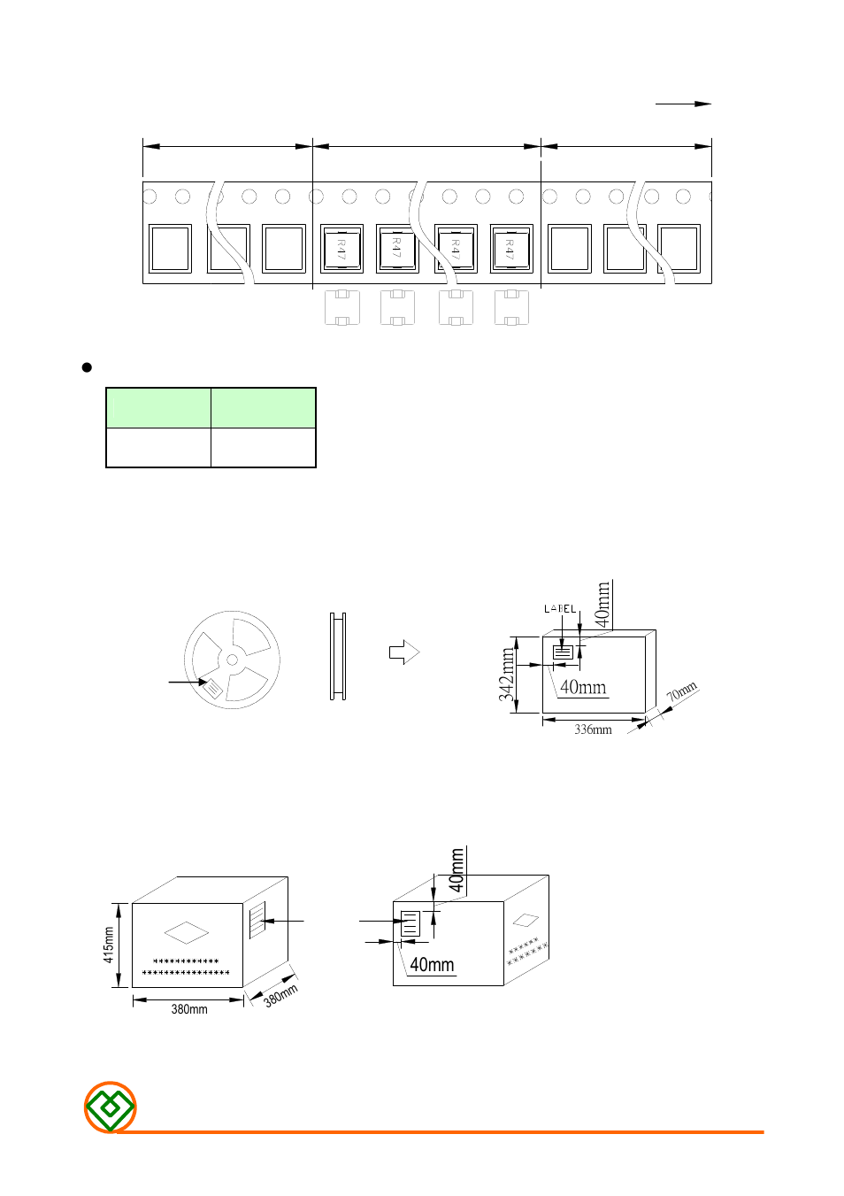 Carton: middle packaging : 2 reel /box, External packaging : 5 box / carton, 40mm 4 0 m m | Mag Layers USA MMD-12FD-SERIES-V1 User Manual | Page 6 / 6