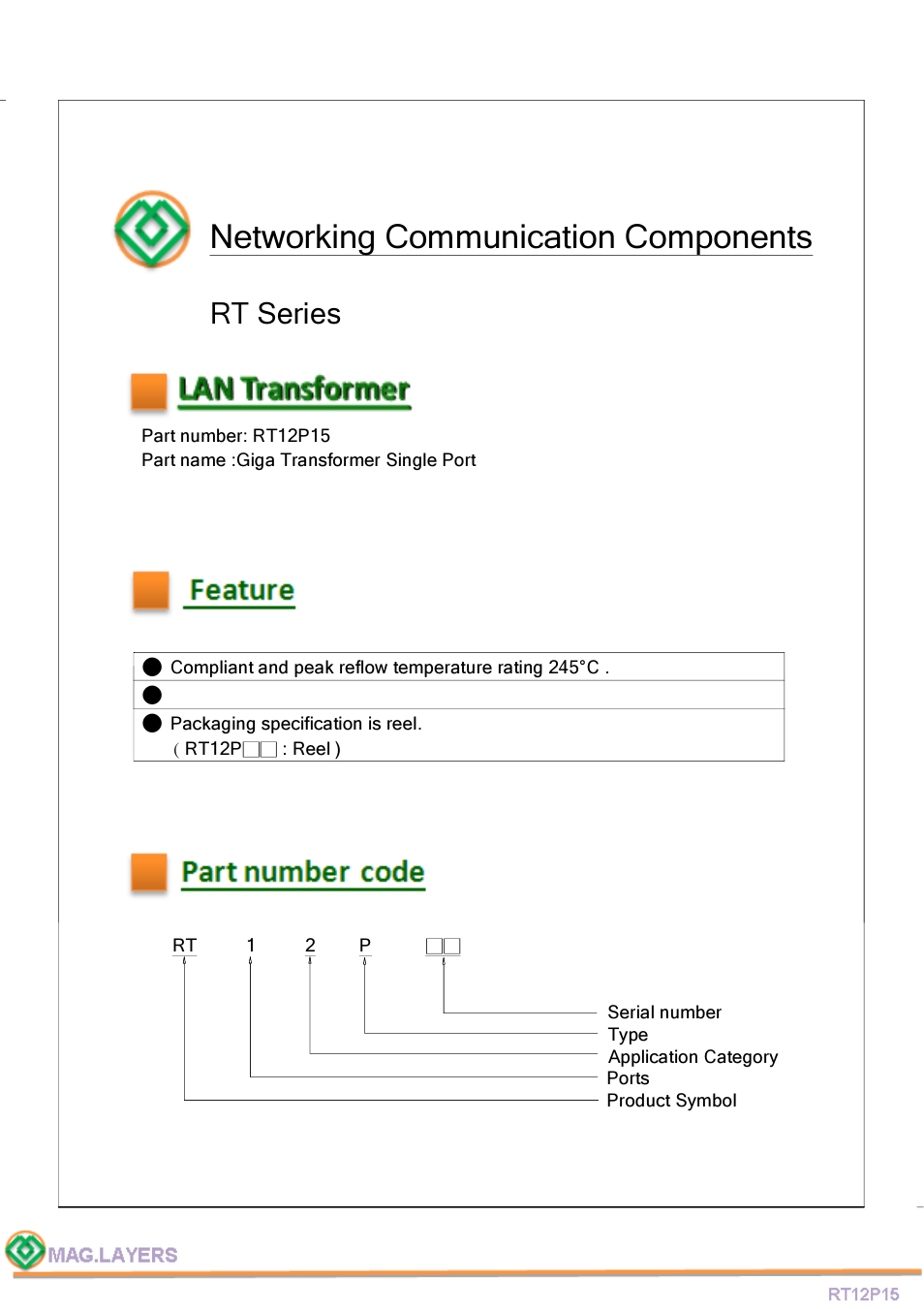 Mag Layers USA RT12P15 User Manual | 5 pages