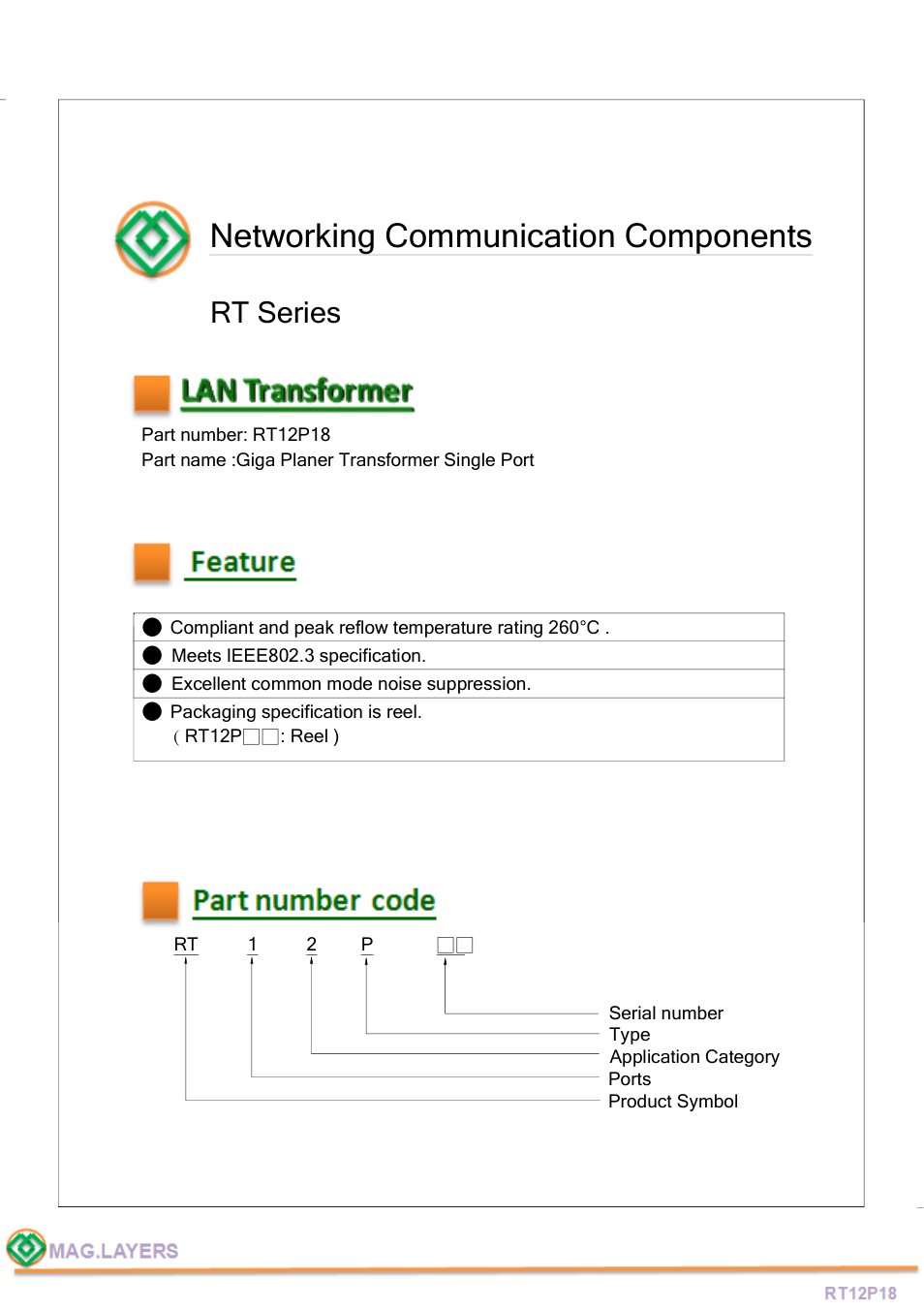 Mag Layers USA RT12P18 User Manual | 5 pages