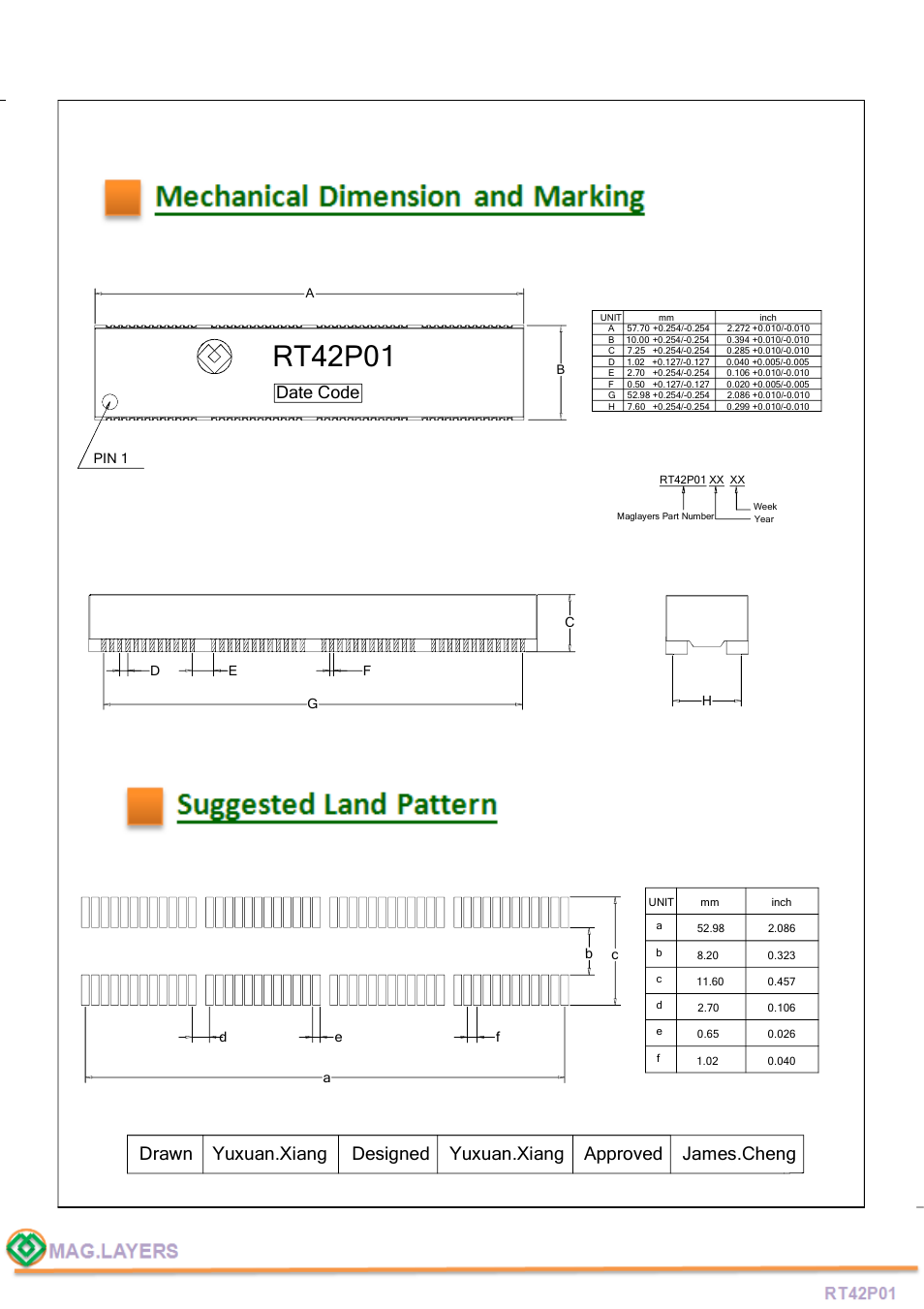 Rt42p01, Date code | Mag Layers USA RT42P01 User Manual | Page 3 / 6